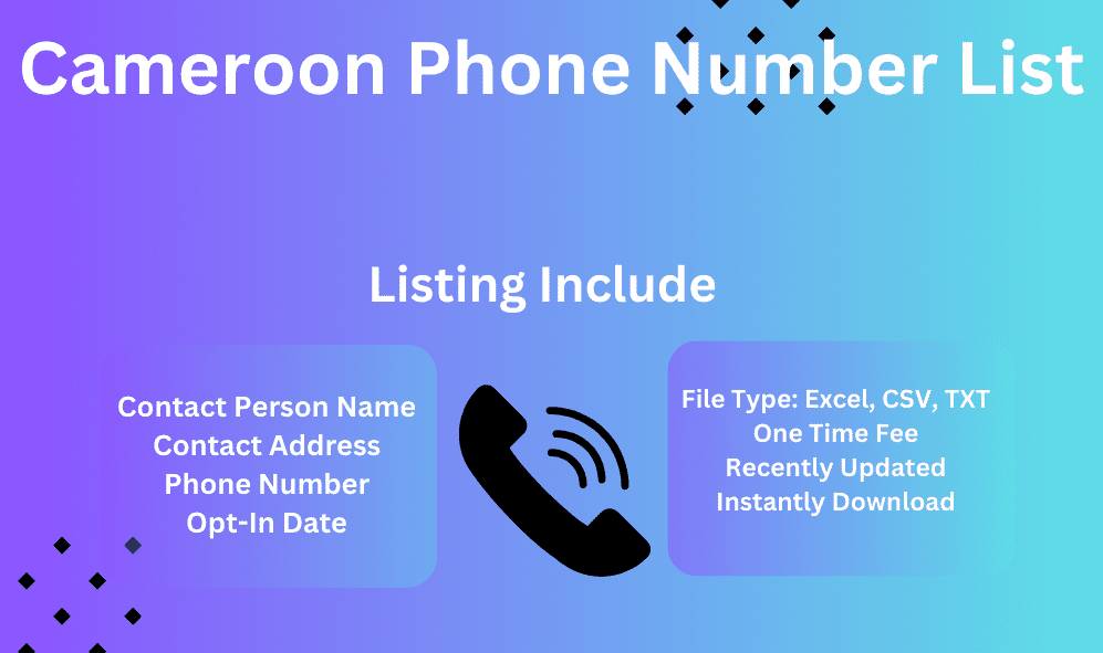 Cameroon phone number list