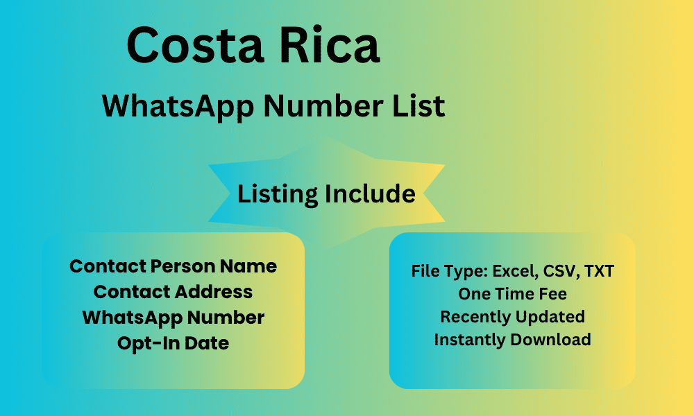 Costa rica whatsapp number list