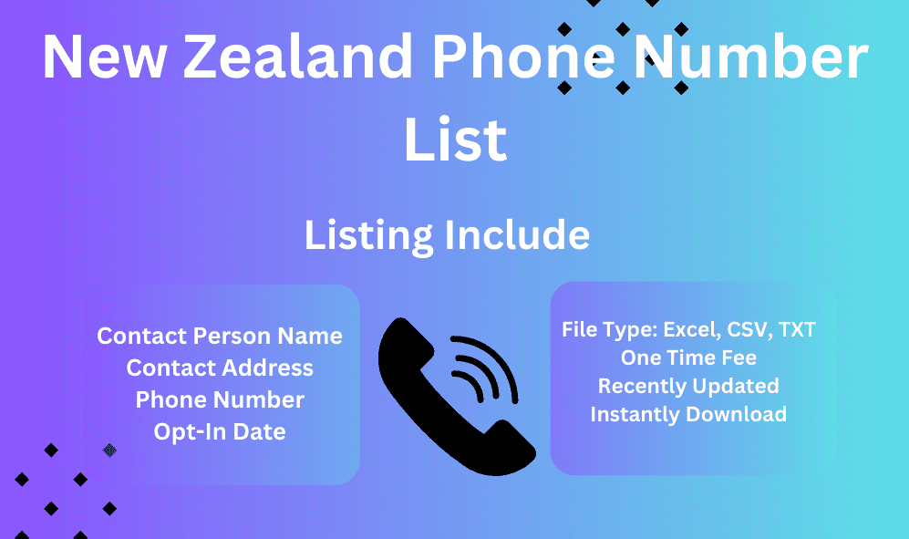 New Zealand phone number list