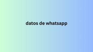 datos de whatsapp